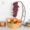 Totally Bamboo Fruit Basket Bowl with Banana Holder Hanging Hook,