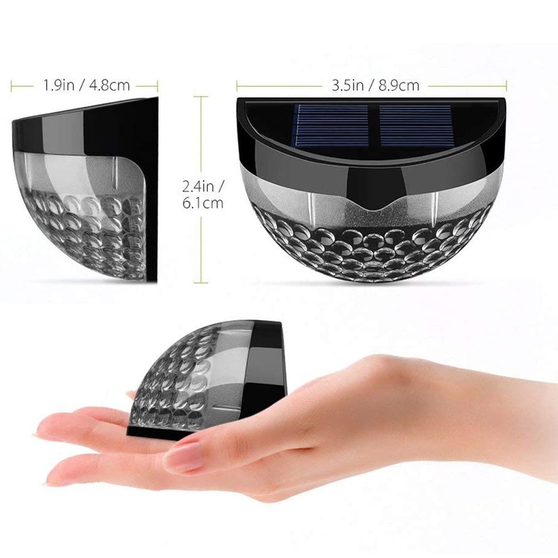 4Pcs Solar Fence Lights 6LED Garden Light Waterproof Decorative Lamps
