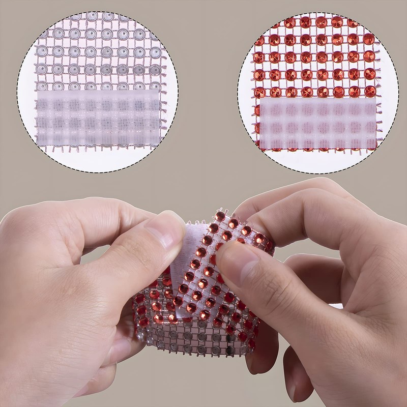 Waycreat 120pcs Red Napkin Rings,Napkin Rings Bulk, Rhinestone Napkin Rings