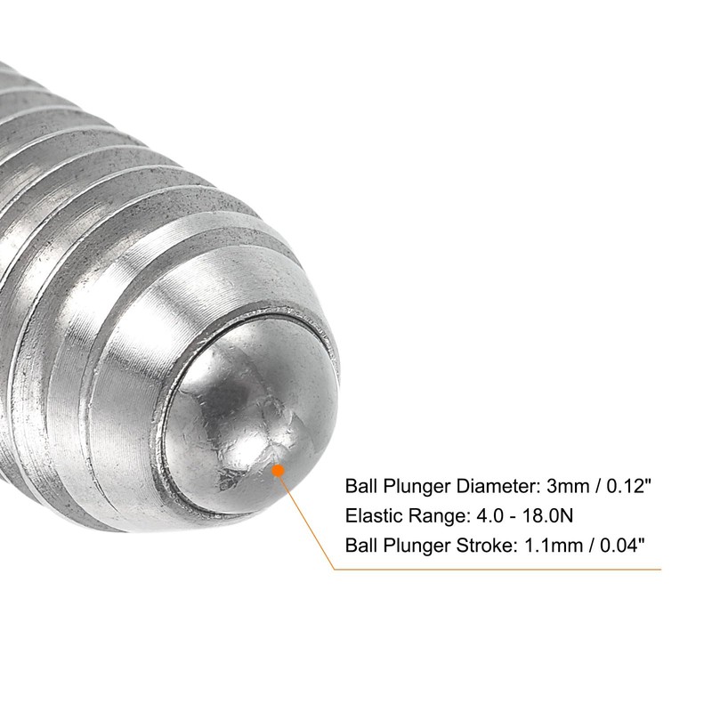 sourcing map Ball Point Set Screws, M5 x 10mm 304