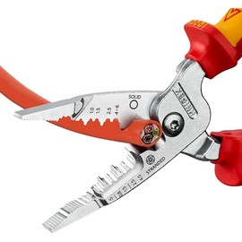 KNIPEX 13 76 200 ME WireStripper Metric Version Insulated with Multi-Component Grips, VDE-Tested Chrome-Plated 200