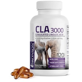 Bronson CLA 3000 Extra High Potency Non-GMO Conjugated Linoleic Acid From Safflower Oil,120 Softgels                                                  
