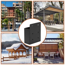 Rasugarlary Pergola Brackets for 2x4 Wood Posts, 4 Pcs Pergola Privacy Wall Brackets Post Side Rafter Bracket Deck Railing Bracket Connector (with Screws)