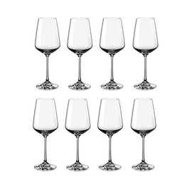 KOXIN-KARLU Unbreakable Classic 18 ounce All-Purpose Plastic Stem Wine Glasses Acrylic Glasses, Set of 8 Clear
