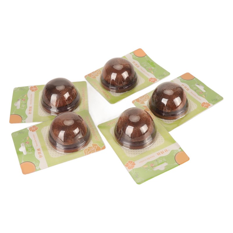5Pcs Wooden Base Pin Cushion Cute Needle Holder Round Wooden