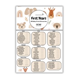 100 Foods Baby First Years Baby Milestones Chart (A3) 100 baby firsts and favourites keepsake