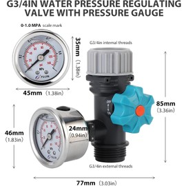 CYTGOUPER Pressure Regulator Water Pressure Regulator Pressure Regulator Water 3/4 Inch Water Pressure Regulator with Pressure Gauge