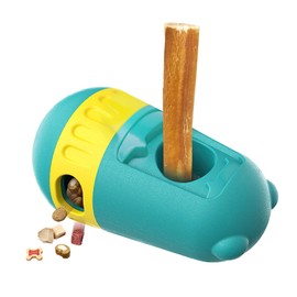 LIFLIX 2 in 1 Interactive Treat Dispensing Dog Toys, Bully Stick Holder, Adjustable Dog Treat Holder for Small & Medium & Large Dogs, Safety Device to Prevent Choking, Blue