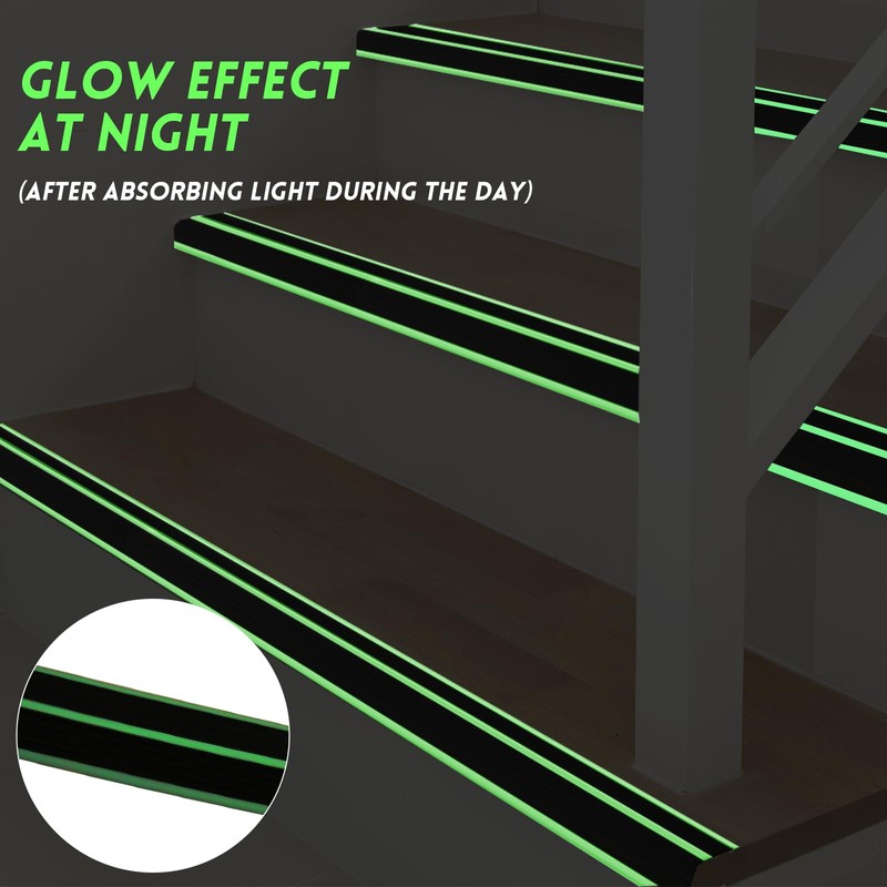 [Glow in The Dark] Stair Edge Trim Protector, Rubber Anti-Slip
