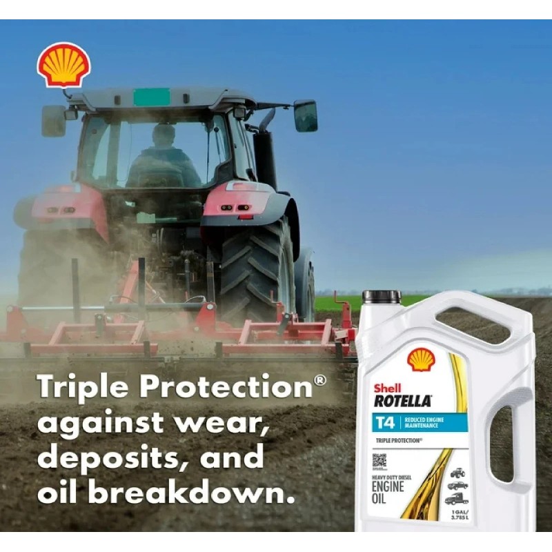 Rotella Shell Rotella T4 Triple Protection 15W-40 Diesel Engine Oil,