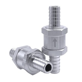 Mesee 2 Pieces 10MM Fuel Non Return Check Valve, Aluminium Alloy One Way Fuel Line Check Valve for Petrol Diesel Oil Water Auto Carburettor Low Pressure Systems Car Fuel Hose