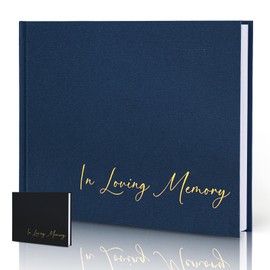 Braveriky Funeral Guest Book for Memorial Service, in Loving Memory 9x7.5
