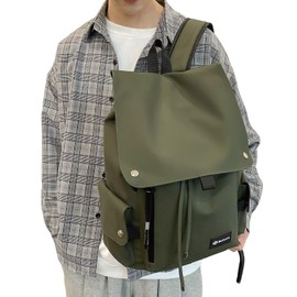 Clufar Women's Waterproof Backpack PU Leather School Backpack Women's City Backpack Daypack Girls Women Anti Theft Elegant Modern Large for School Work Travel, Green