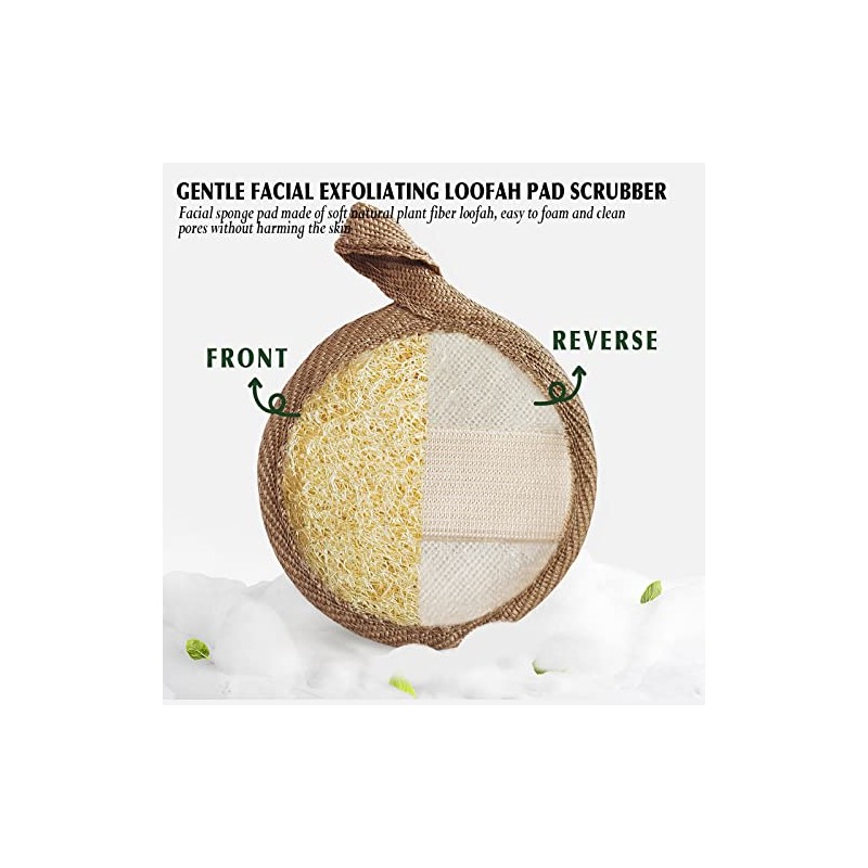 Esponja exfoliante para la cara, esponja de lufa, suave y