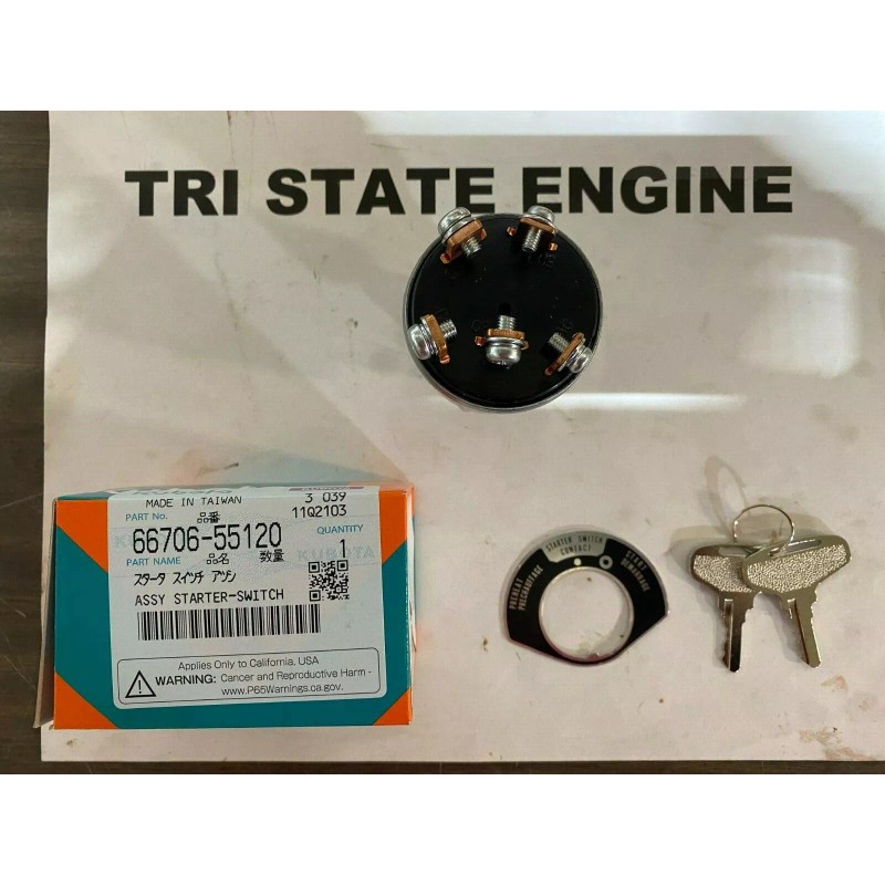 KUBOTA OEM GENUINE KUBOTA IGNITION SWITCH ENGINES & TRACTORS 66706-55120