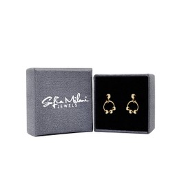 SOFIA MILANI - Women's Earrings 925 Silver - Ball Stud Earrings, Yellow Gold, No Gemstone