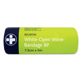 Reliance Medical 500 x 7.5 cm White Reliwow BP Open Wove Bandage - Pack of 12