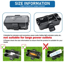 1PCS Weatherproof Electrical Connection Box, Outdoor Electrical Box,Weatherproof Extension Cord Covers, Indoor&Outdoor Electrical Power Cord Enclosure for Timers, Extension Cables,Holiday Lights,Black