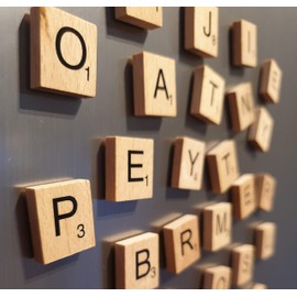 40 Handmade Wooden Alphabet Letter Fridge Magnets - Strong Magnets