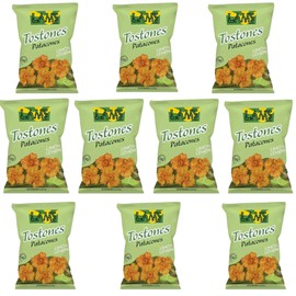 Lam's Tostones Lemon, No Trans Fat, Gluten Free, 10 x 4 oz, Smashed Plantain Chunks, Thin and Crispy (Pack of 10, Lemon)