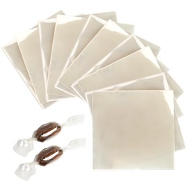 SBYURE 500 Pack Clear Candy Wrappers for Caramels, 4.9 x 4.9 inch Caramel Wrappers Nonstick, Candy Wrapping Paper for Homemade Candy, Chocolate, Lollipop