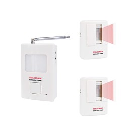 Dog Barking Alarm Motion Detector,Pir Wireless Human Body Walking Sensor Doorbell Door Security Alert System Device for Home or Office Burglar Deterrent (2Sensors + 1Receiver, White)