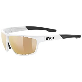 uvex Sportstyle 706 CV Unisex Adult Sports Glasses, Contrast Enhancing, White Matt/Litemirror Red, One Size
