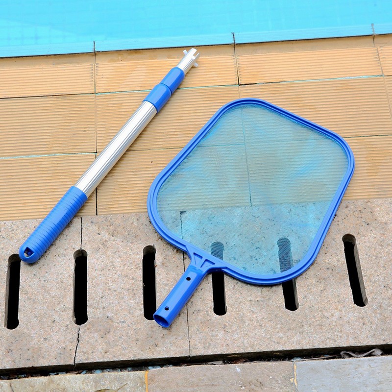 Pool Skimmer Net with Telescopic Pole Removal Leaf Rake Swimming