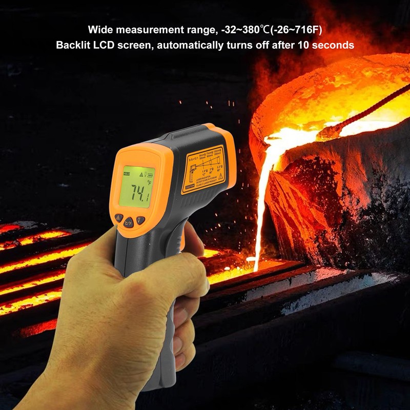 Infrared Thermometer Accurate Measurement Digital Temperature Guns with LCD Backlit