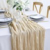 Newthinking 4 Packs Cheesecloth Table Runner, 10ft Cream Cheesecloth Table