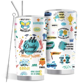 Goiicoln Excitation 20oz Tumbler Gift, Daily Affirmation Tumbler Gift, 20 oz Tumbler Gifts of Inspiration, Motivational, Encouragement, Mental Health Gifts for Women Mom, Coffee Tumbler 20 oz