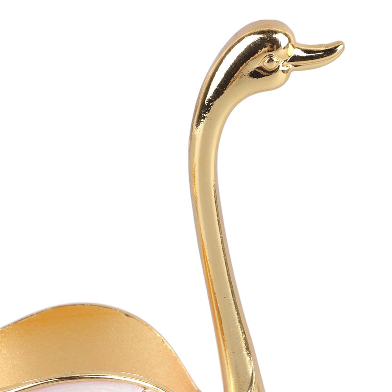 Coffee Spoon Holder Elegant Swan Shaped Alloy Mirror Polish Rich