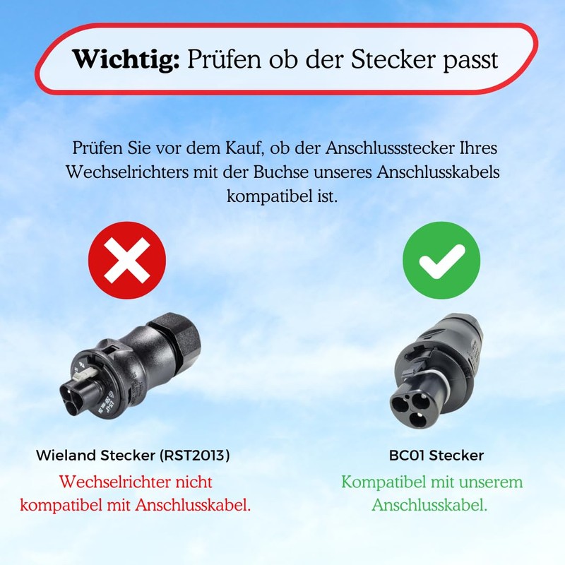 SolX Betteri BC01 Connection Cable for 1-Phase Inverter Made in