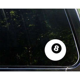 Magic 8 Ball - for Cars Funny Car Vinyl Bumper Sticker Window Decal | White | 4" inch