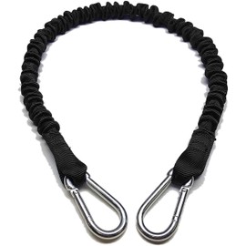 Boat Lines & Dock Ties - Boat Dock Tie Bungee Cords, 24 Hooked Ends, UV Protected Bungee Cords - Set of 2 - Made in USA (Black)