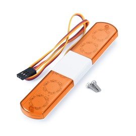 JGGZONE RC Car Alarming Light, Multi-Function LED Police Flash Light Lamp Night Light Bar Flash Lamp Compatible with 1/10 1/8 RC HSP Traxxas Tamiya CC01 4WD Axial SCX10 Model Car (Orange)