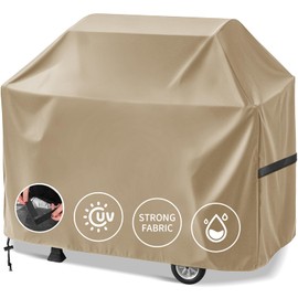 MI CASA Barbecue Cover, Weatherproof 210D Oxford Fabric Gas Grill Tarpaulin, Waterproof UV Protection Grill Protective Cover for Grills, Grill Protection (147 x 61 x 122 cm, Kahki)