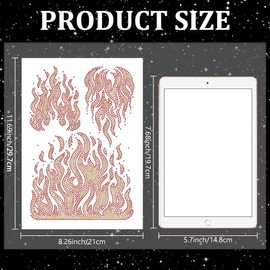 MAYJOYDIY Flames Rhinestone Iron-On Hotfix Rhinestone Blazing Flame Transfer Appliqué Burning Fire Heat Transfer Sticker Bling Patch for Clothing for T Shirts Bags Shoes Hats DIY Decor