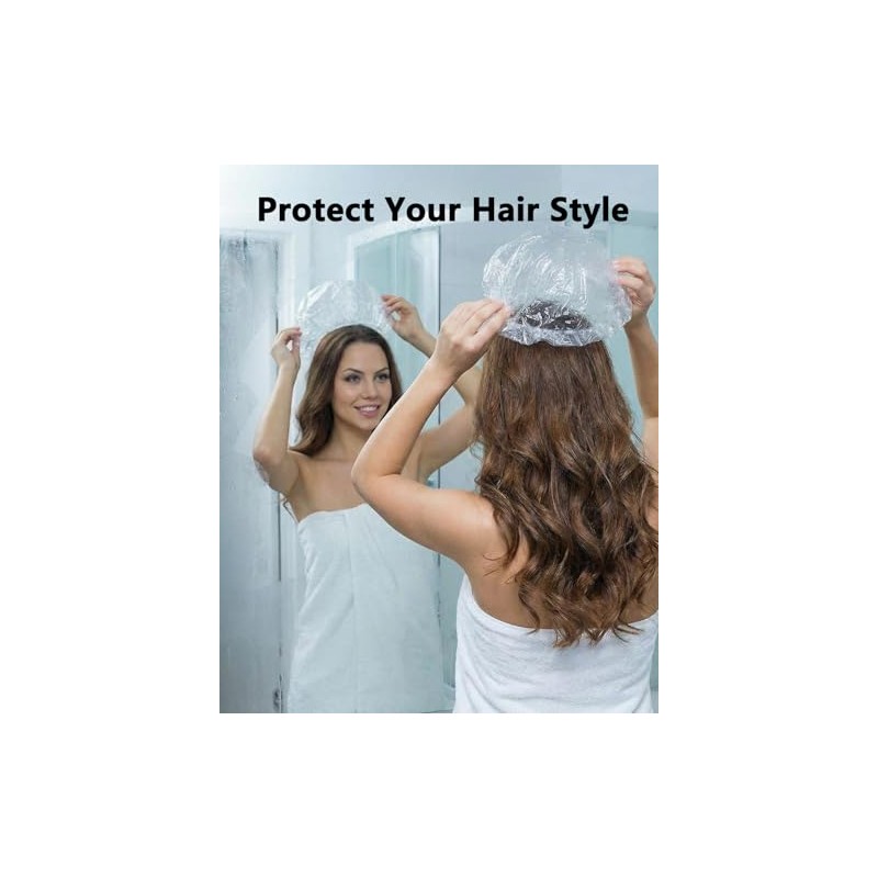 Aquior Gorro de ducha desechable, 100 gorras de baño, grandes,