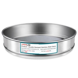 LVDALAB 304 Stainless Steel Lab Sieve Screen Mesh, 200 Mesh (0.075mm) Aperture Test Sieve, 12Inch(30cm) Diameter Economy Standard Analysis Sample Test Sieves for Industrial Laboratory Homes