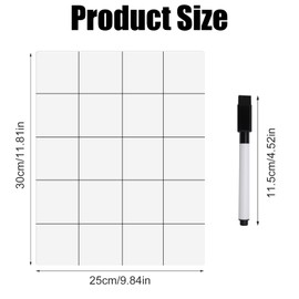 Magnetic Work Mat, 25 x 20 cm Work Mat for Small Parts, Magnetic Mat Set for Small Parts Grid, Soldering Mat, Magnetic Pad with Pen for Sorting Bits and Spare Parts (White)