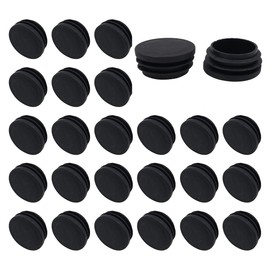 Pack of 30 NUZAMAS Round Black Plastic End Caps,38mm Plastic Plugs,Round Tube Anti-Slip Mat, Plastic Caps End Tube Insert for Chairs Desks Tables Beds Furniture Foot Plug Steel Pipe Cover