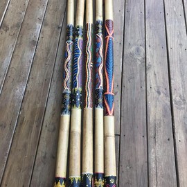 Terre Bamboo Rain Stick, Rain Maker 24" 32" 40" 48" 59" Painted, Burned, Cave or Maori Design - Length: 59 inches