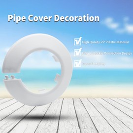 MroMax Fit 1.57" Outer Diameter Flange Water Pipe Cover Decoration White Pipe Cover Radiator PP Plastic 40mm Escutcheon Pipe Collar for Wall Pipe Tube Decoration 1Pc