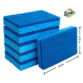 Scrubit Non-Scratch Cleaning Scrub Sponges- Scrubbing Dish Sponge Ideal for Washing Kitchen,Dishes, Bathroom &More – Dishwashing Sponge Along with A Thought Scrubber – 6 sponges