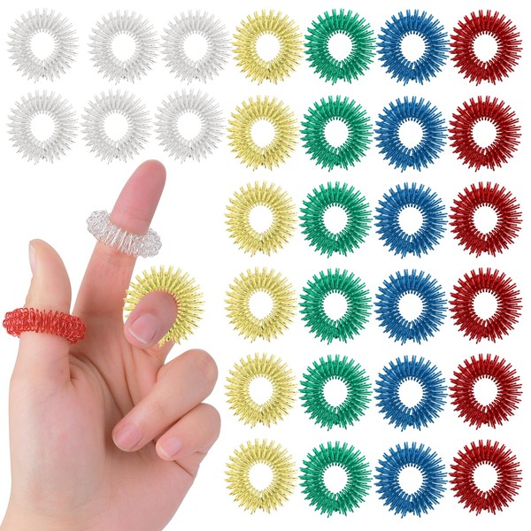 ASTER 30 Piece Acupressure Ring Set Massage Rings for Fingers, Acupressure Ring, Finger Massage Ring, Anti Stress Finger Massage Ring for Promoting Blood Circulation, for Anxiety Patients, High