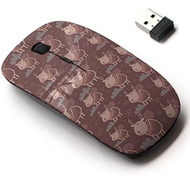 2.4G Wireless Mouse with Cute Pattern Design for All Laptops and Desktops with Nano Receiver - Cute Cartoon Deer Childish