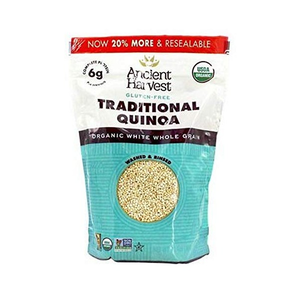 Ancient Harvest Organic Quinoa, Traditional, 12 oz. Bag, Essential Gluten-Free Whole Grain Quinoa Packed with Protein, An Easy to Prepare Supergrain