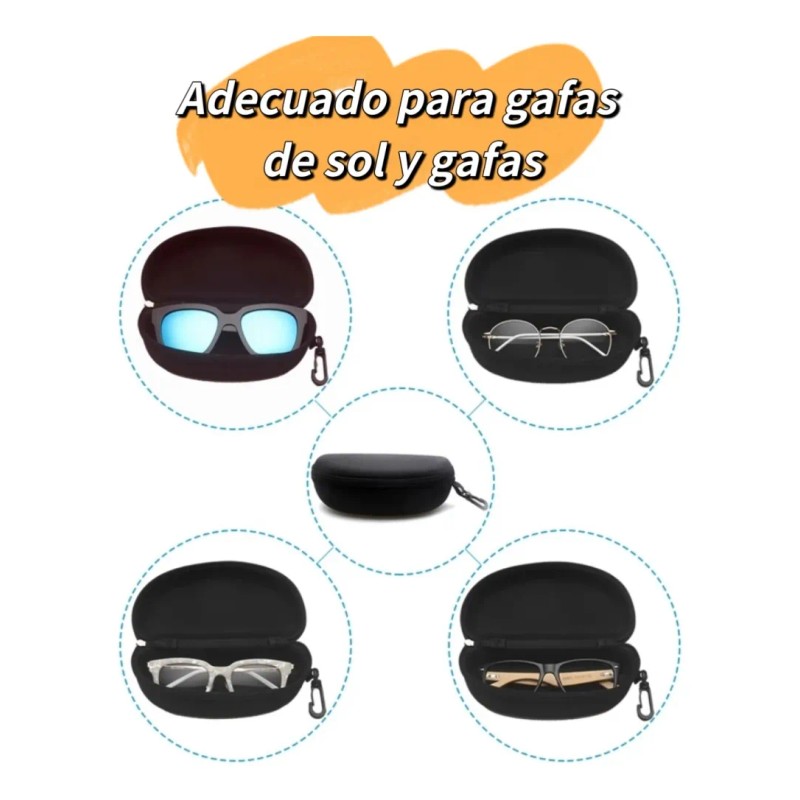 3pzs Estuche Lente De Sol Rígido Impermeable + 3 Paño