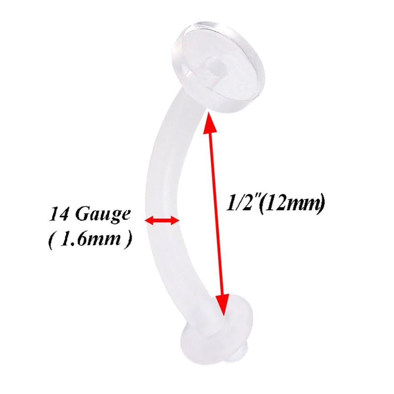 bodyjewellery 3pcs 14g Belly Button Rings Navel Piercing Retainer Clear